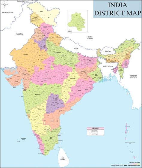 District Maps of India, State Wise Districts of India | India map, Map ...