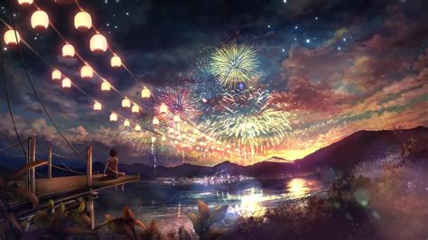 Night Fireworks Live Wallpaper - MoeWalls