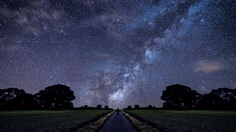 stars, Milky Way, Alone, Road, Field, Landscape Wallpapers HD / Desktop ...