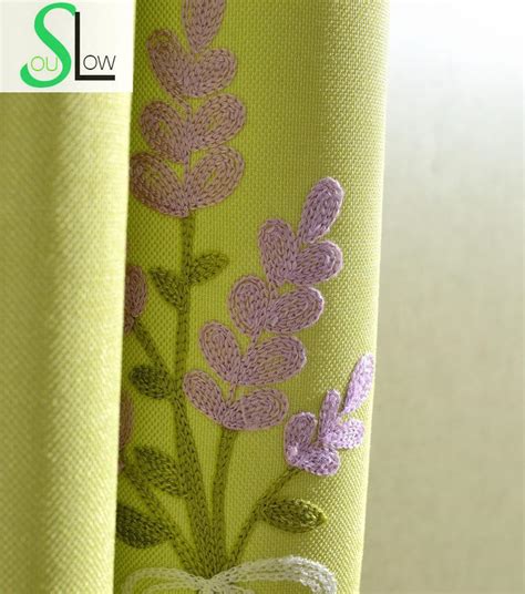 Slow Soul Purple Blue Green Pink Provence Dandelion Garden Europe Embroidered Curtains Tulle For ...