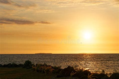 Beach sunset in Fiji stock image. Image of ocean, evening - 127358859