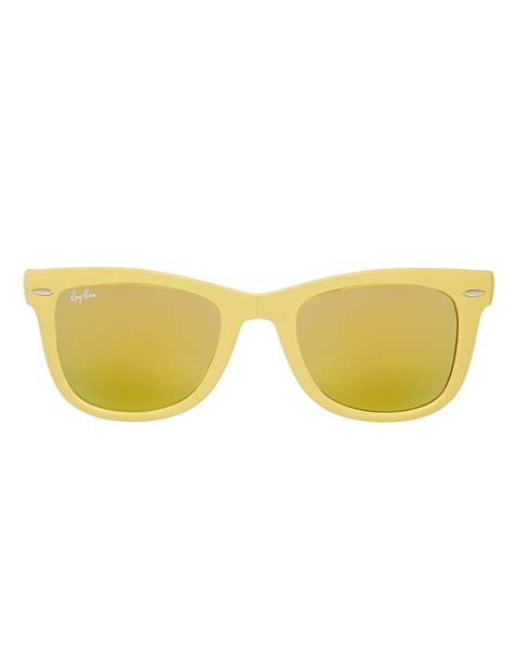 Lyst - Ray-Ban Foldable Flash Wayfarer Sunglasses in Yellow