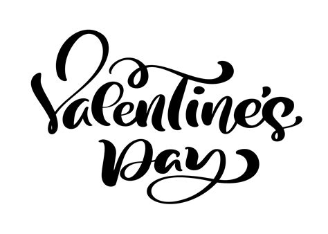 Calligraphy phrase Valentine s Day. Vector Valentines Day Hand Drawn ...