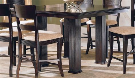 Rich Mocha Finish Counter Height Modern Dinette Table w/Options