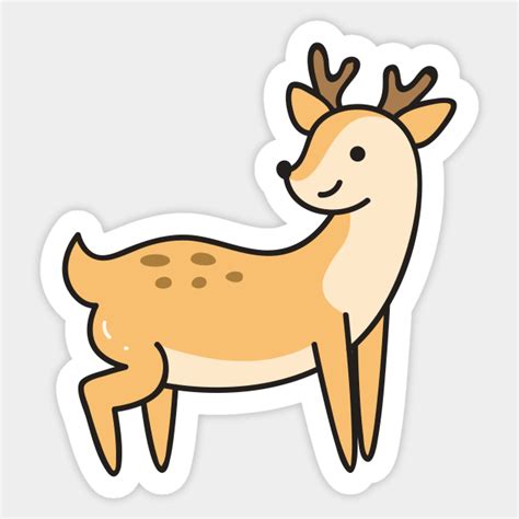 Cute Baby Deer Doodle Drawing - Baby Deer - Sticker | TeePublic