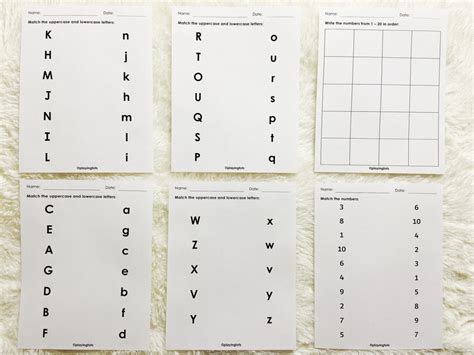 Alphabet Worksheets Printable Number Worksheets Printable - Etsy