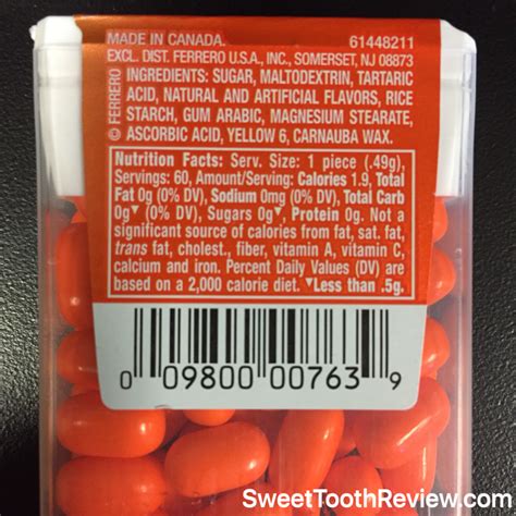 Tic Tac Nutrition Facts Orange – Blog Dandk