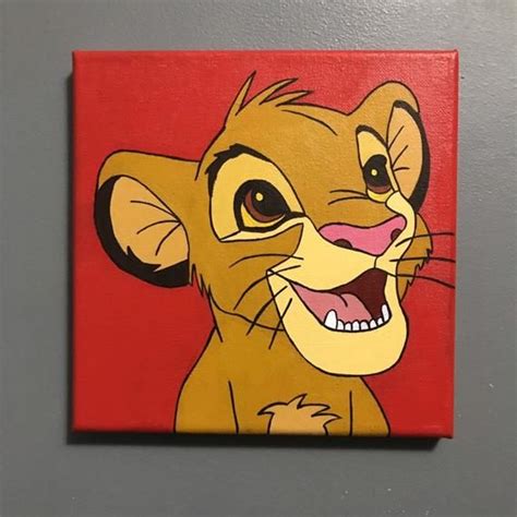 Simba The Lion King Acrylic Canvas Painting | Etsy in 2020 | Disney ...