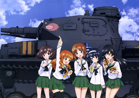 GIRLS und PANZER (Saori Takebe, Miho Nishizumi, Yukari Akiyama, Mako Reizei, Hana Isuzu) - Minitokyo