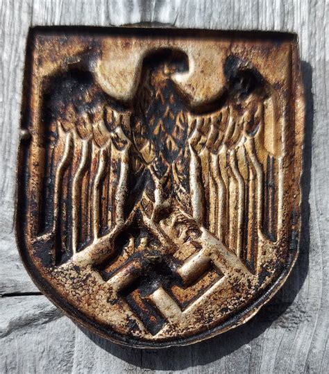 WW2 German Nazi metal eagle insignia for Africa Korps helmet tropical AK waffen ss - wehrmacht