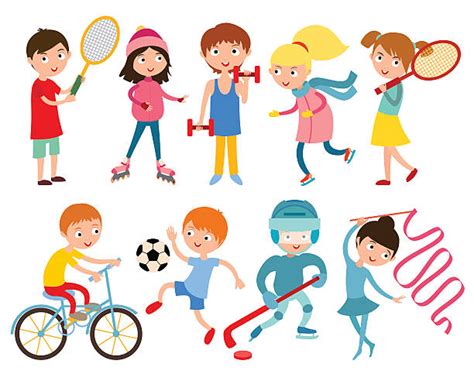 Royalty Free Cartoon Sport Kids Clip Art, Vector Images & Illustrations - iStock