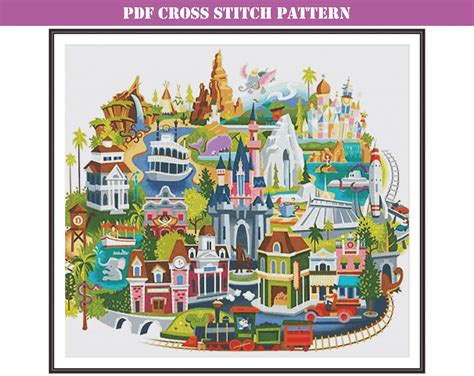 Fun Cartoon Map Counted Cross Stitch Pattern PDF Digital Download Compatible With Pattern Keeper ...