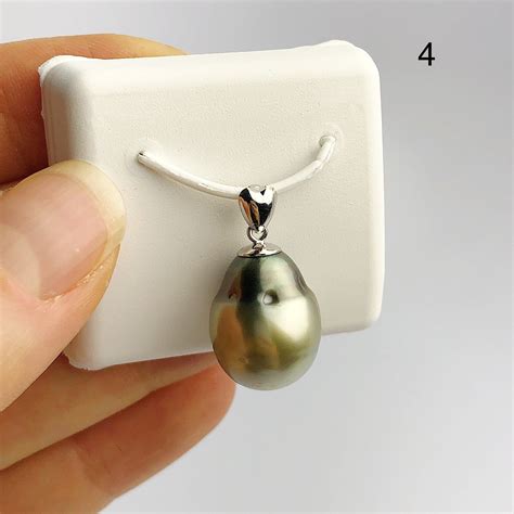 12-15mm Tahitian Pearl Pendants on 925 Sterling Silver (489 No. 1-4)