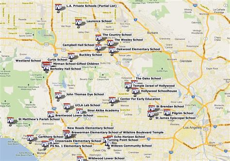 Los Angeles high schools map - Map of Los Angeles high schools ...