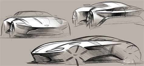 Aston Martin DB10 Concept official sketch by Sam Holgate | Car drawings ...