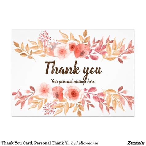 Thank You Card, Personal Thank You Card | Zazzle.com | Thank you cards, Thank you card size ...