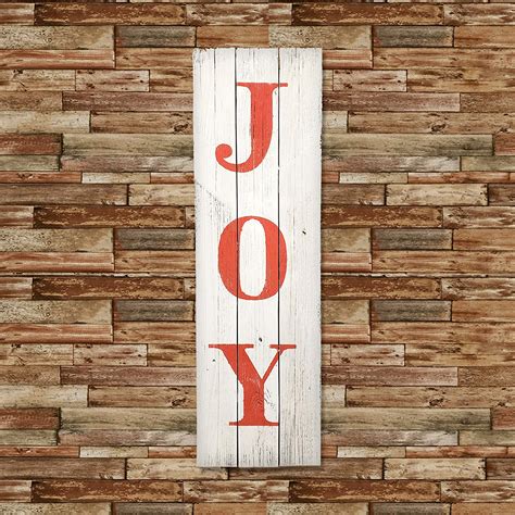 Rustic Wood Joy Christmas Sign for Porch or Wall - Barnwood Holiday ...