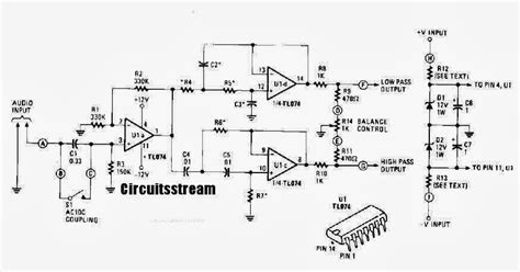 Active Crossover Circuit Diagram with TL074 | Circuit Schematic learn