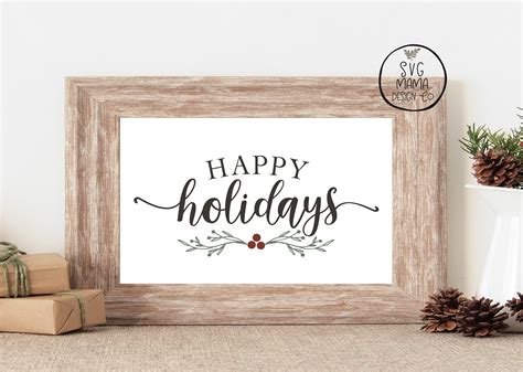 Happy Holidays SVG Christmas Sign Cut File Printable Stencil | Etsy Canada