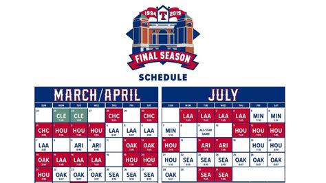 Texas Rangers schedule: 2019, times, locations, baseball | Fort Worth Star-Telegram