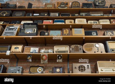 old radio collection in antique store Stock Photo - Alamy