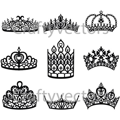 Crowns and Tiaras 2 vector file | Etsy