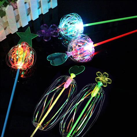 Funny Magic Toy Sparkling Spindle Wand Amazing Rotate Colorful Bubble Shape Glow Stick Toys For ...