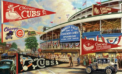 Vintage Chicago Cubs Digital Art by Steven Parker