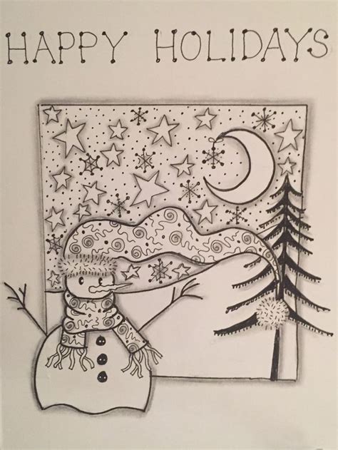 Christmas Card Ideas For Drawing - Drawing Word Searches