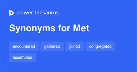 Met synonyms - 1 130 Words and Phrases for Met