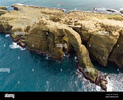 Aerial view of Elephant Trunk Rock. Elephant Trunk Rock is a rock ...