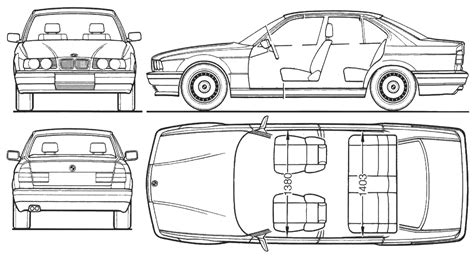 Mašīna BMW 5 Sedan (E34) : attēlu sīktēlu tēlu skaitlis zīmēšanas ...