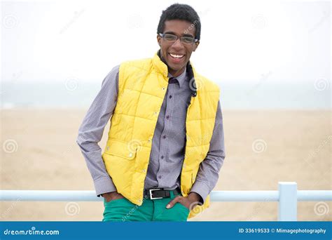 Happy Young Man with Glasses and Wearing Colorful Clothing Stock Image - Image of laughing ...