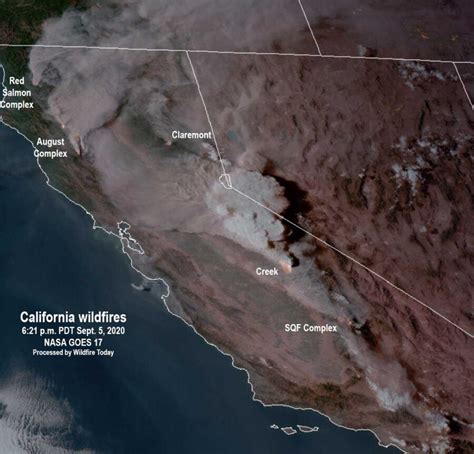 California Fires Satellite photo 601 PDT Sept 5, 2020 - Wildfire Today