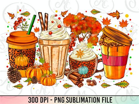 Thanksgiving Coffee Cups Png Thanksgiving Png Coffee Cups - Etsy