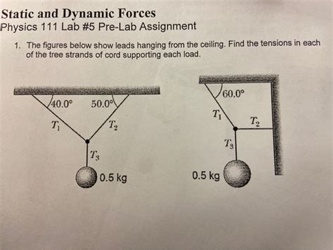 Solved Static and Dynamic Forces Physics 111 Lab #5 Pre-Lab | Chegg.com