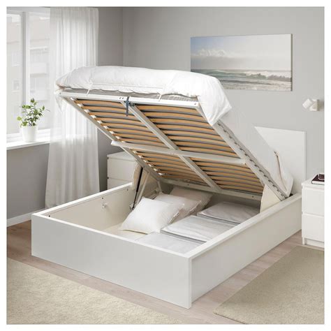 MALM Storage bed, white, Queen - IKEA | Storage bed queen, Bed frame with storage, Ikea bed