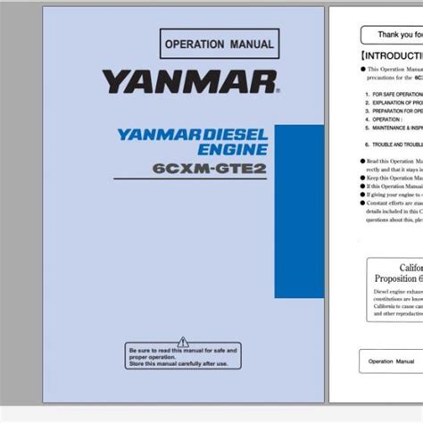 Yanmar Diesel Engine 1GM 2GM 3GMD 3HM Operation Manual