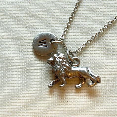 Lion Necklace Silver Lion Charm Jewelry Silver Lion - Etsy