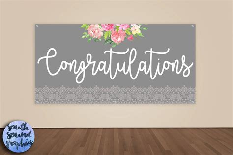 Congratulations Banner Congrats Vinyl Sign Wedding Banner - Etsy