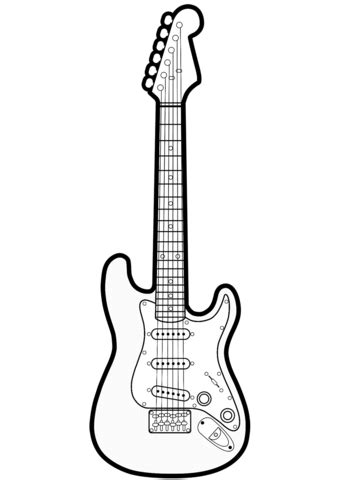 Electric Guitar Coloring page | Electric guitar art, Electric guitar ...