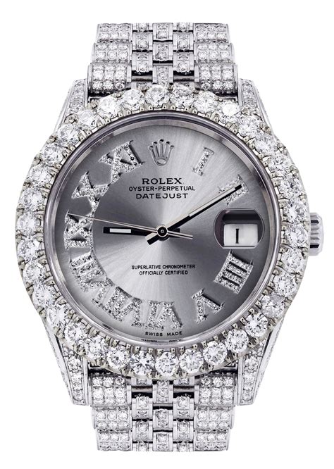 Diamond Iced Out Rolex Datejust 41 | 25 Carats Of Diamonds | Custom Si – FrostNYC