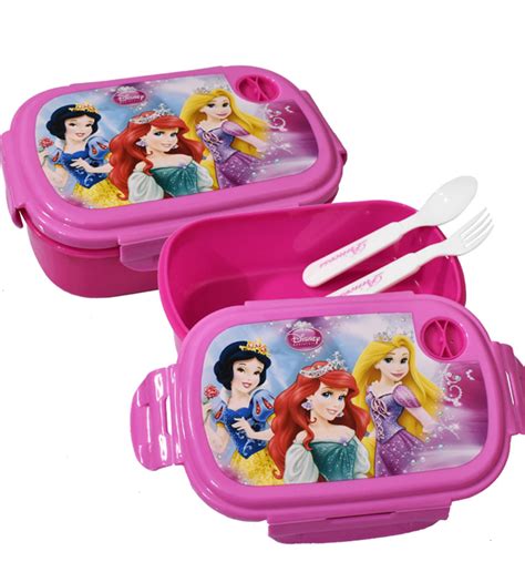 Disney Princess School Lunch Box with Fork & Spoon – Pink Color Price ...