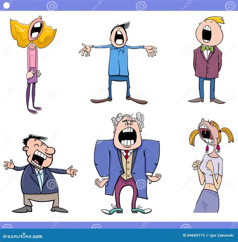 Singing people cartoon set stock vector. Illustration of pitch - 84689715