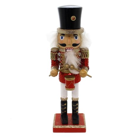 Christmas WOODEN SOLDIER NUTCRACKER Wood Sword Drum Musket C5871 Red - Walmart.com - Walmart.com