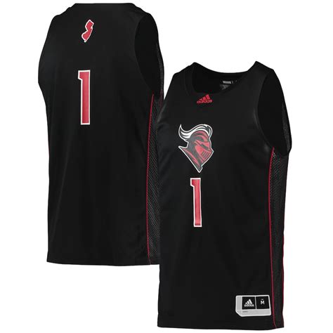 Men's adidas #1 Black Rutgers Scarlet Knights Swingman Basketball Jersey