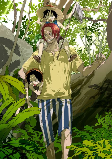 Shanks, Luffy and Ace - Red Hair Shanks Fan Art (36832793) - Fanpop