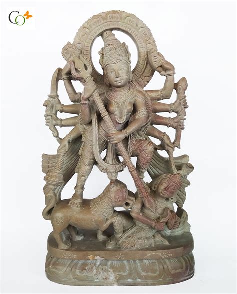 BUY Soapstone Mahishasura-Mardini Maa Durga Statue 15 in - CRAFTS ODISHA