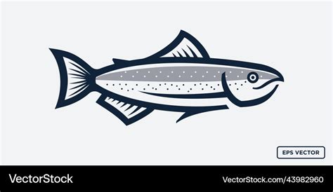 Salmon fish vintage modern Royalty Free Vector Image