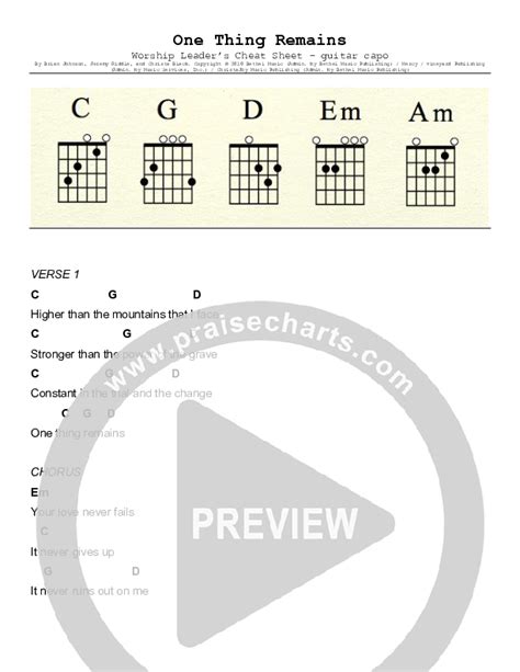 One Thing Remains Chords PDF (Ryan Stuart / North Point Worship) - PraiseCharts